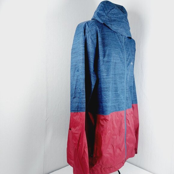 Columbia Men's Red Blue Heather Roan Mountain Trail Rain Jacket Size L - Picture 4 of 13